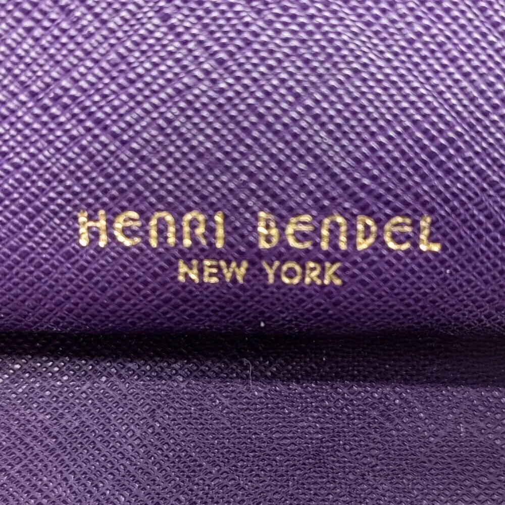 Henri Bendel Purple Saffiano Leather Wallet Wristlet Clutch NWOT